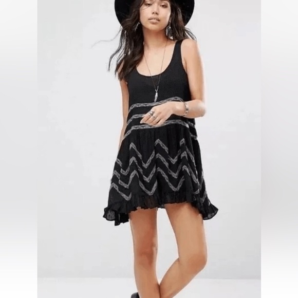 Free People Intimately Free Voile Slip Trapeze Dress Lace Size XS Polka Dot - Picture 10 of 12